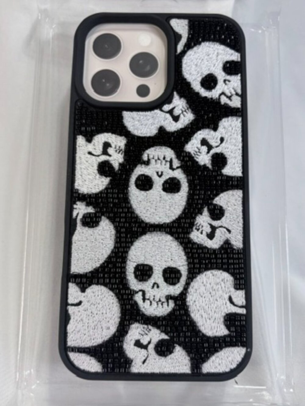 Pink Sky Reaper Beaded Skull iPhone 16 Pro Max Case NIB